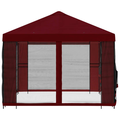 Gazebo da giardino con pareti laterali 4 × 3 m Borgogna | homemem39