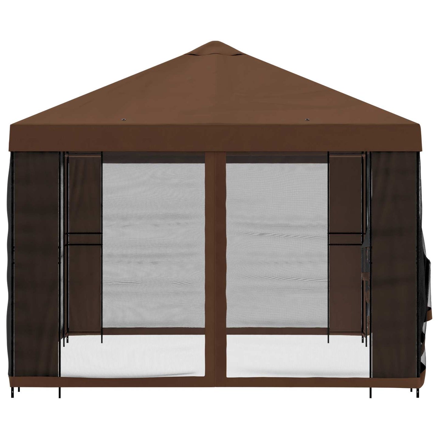 Gazebo da giardino con pareti laterali 4 × 3 m Marrone | homemem39