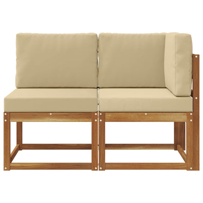 Divano modulare da esterno e angolare 2 Pezzo Naturale e Beige | homemem39