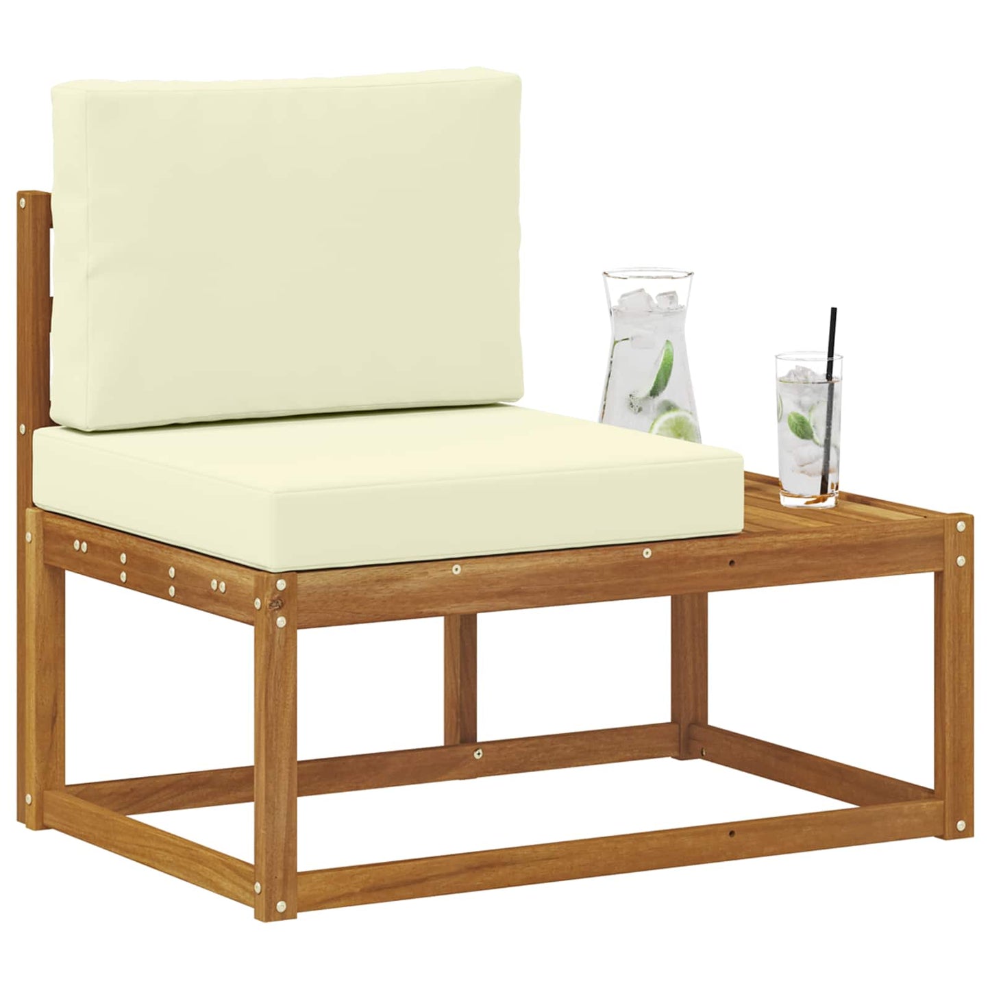 Divano da Esterno con cuscino Naturale 91 x 63 x 73 cm | homemem39