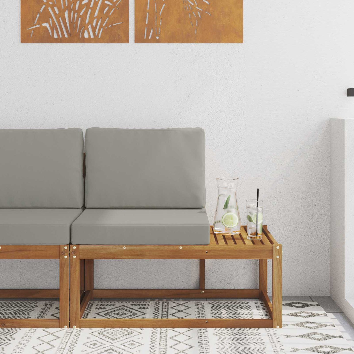 Divano da Esterno con cuscino Naturale 91 x 63 x 73 cm