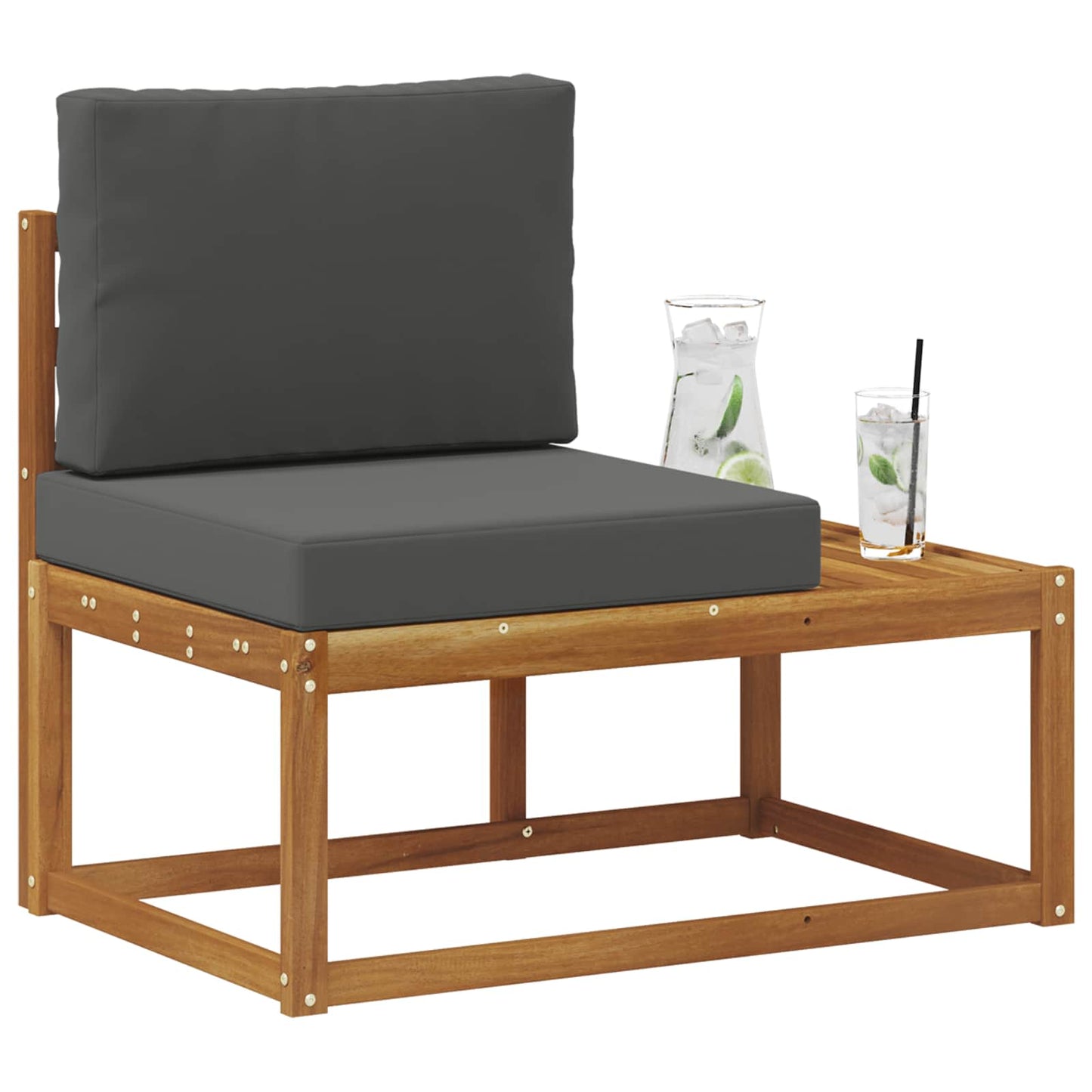 Divano da Esterno Naturale e Antracite 91 x 63 x 73 cm | homemem39