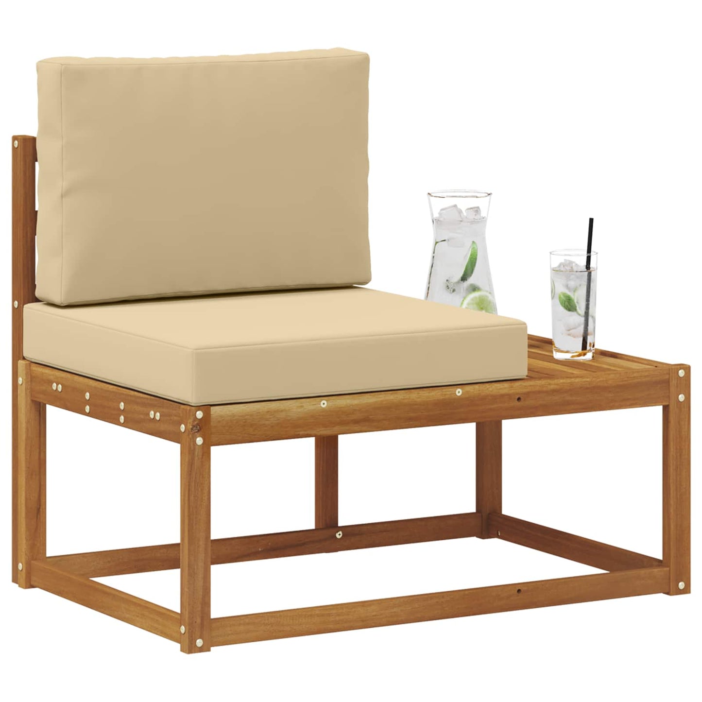Divano da Esterno con cuscino Naturale 91 x 63 x 73 cm | homemem39