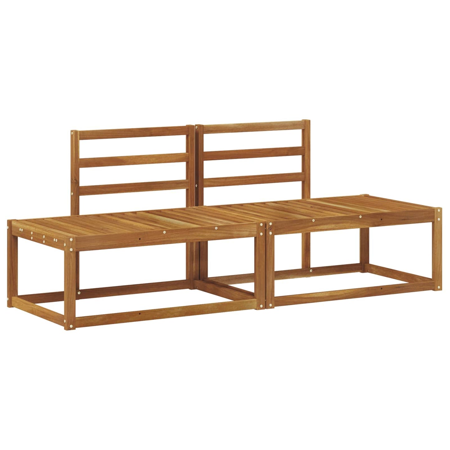 Divano da Esterno 2 Pezzo Naturale 182,5 x 63 x 73 cm