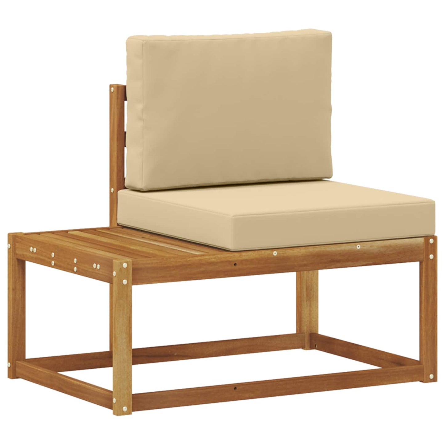 Divano da Esterno con cuscino 2 Pezzo Naturale e Beige | homemem39