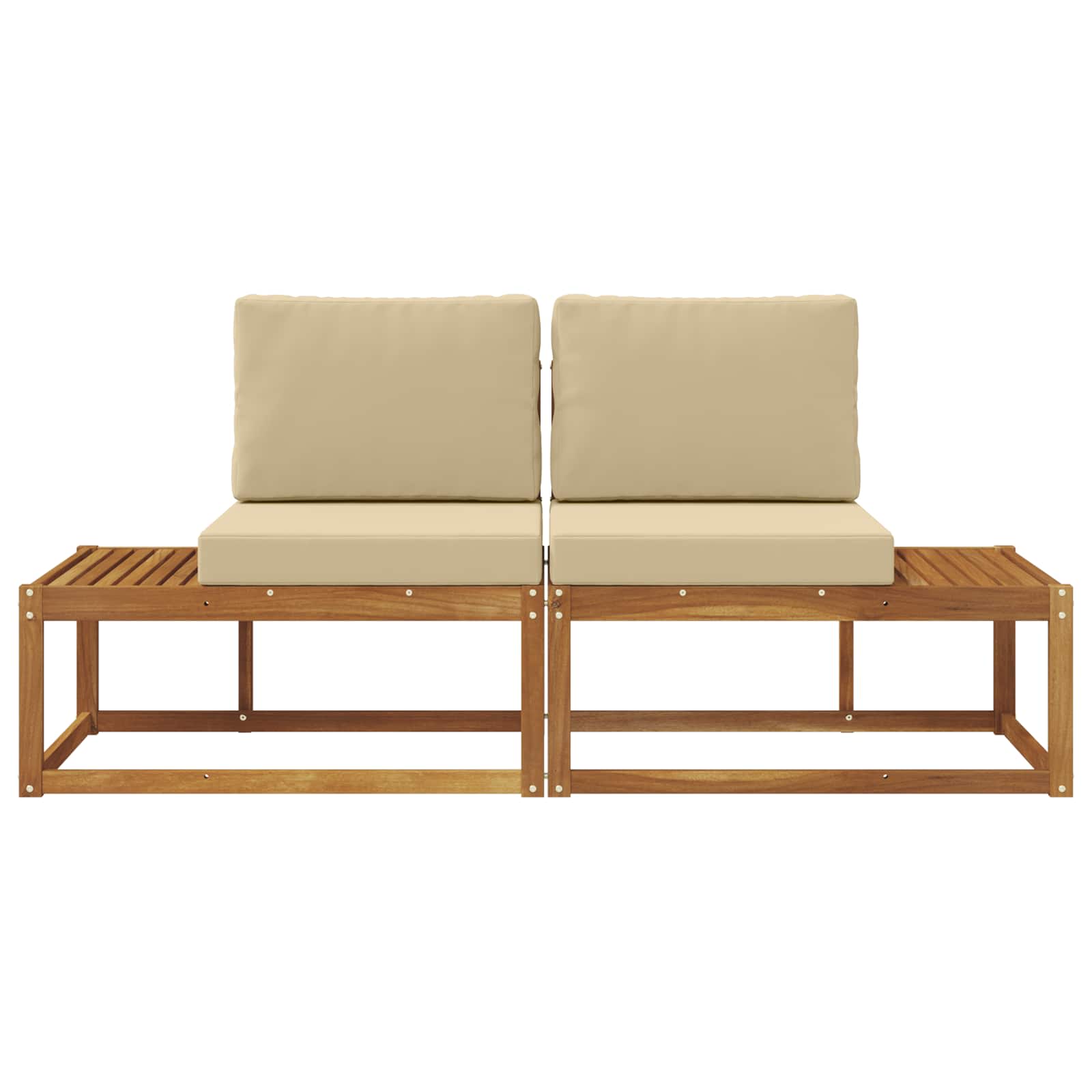 Divano da Esterno con cuscino 2 Pezzo Naturale e Beige | homemem39