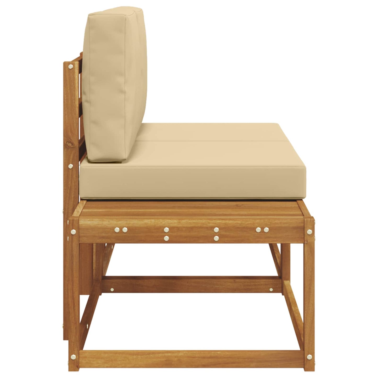 Divano da Esterno con cuscino 2 Pezzo Naturale e Beige | homemem39