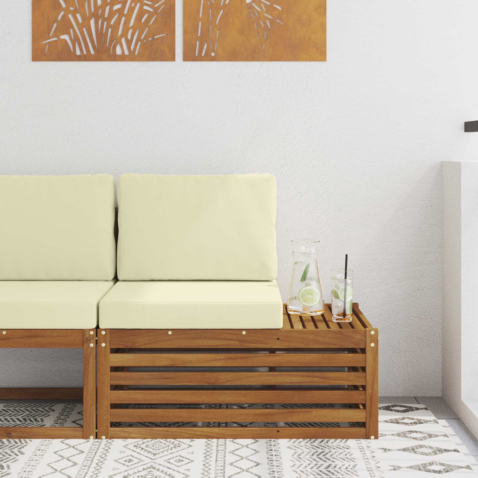 Divano Esterno Finale con cuscino Naturale 91 x 63 x 73 cm | homemem39
