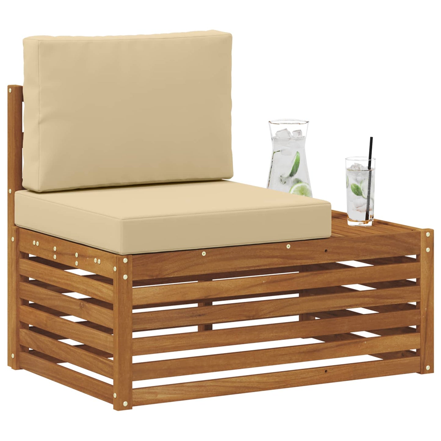 Divano Esterno Finale con cuscino Naturale 91 x 63 x 73 cm | homemem39