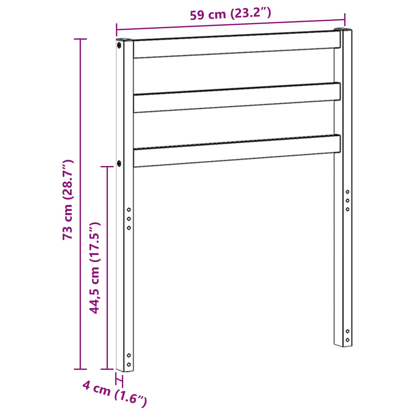 Bracciolo 2 pcs Naturale 59 x 4 x 73 cm | homemem39