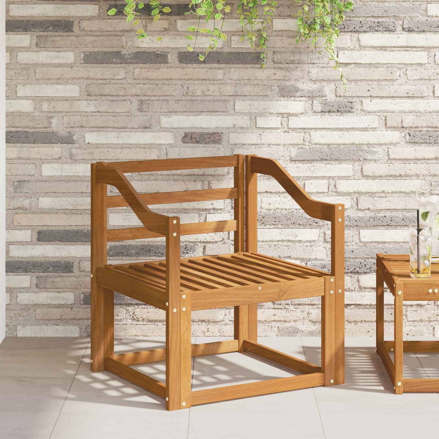 Bracciolo 2 pcs Naturale 59 x 4 x 73 cm | homemem39