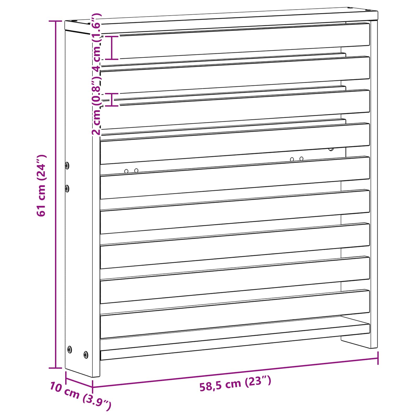 Braccioli 2 pcs Marrone 58.5 x 10 x 61 cm Legno multistrato | homemem39
