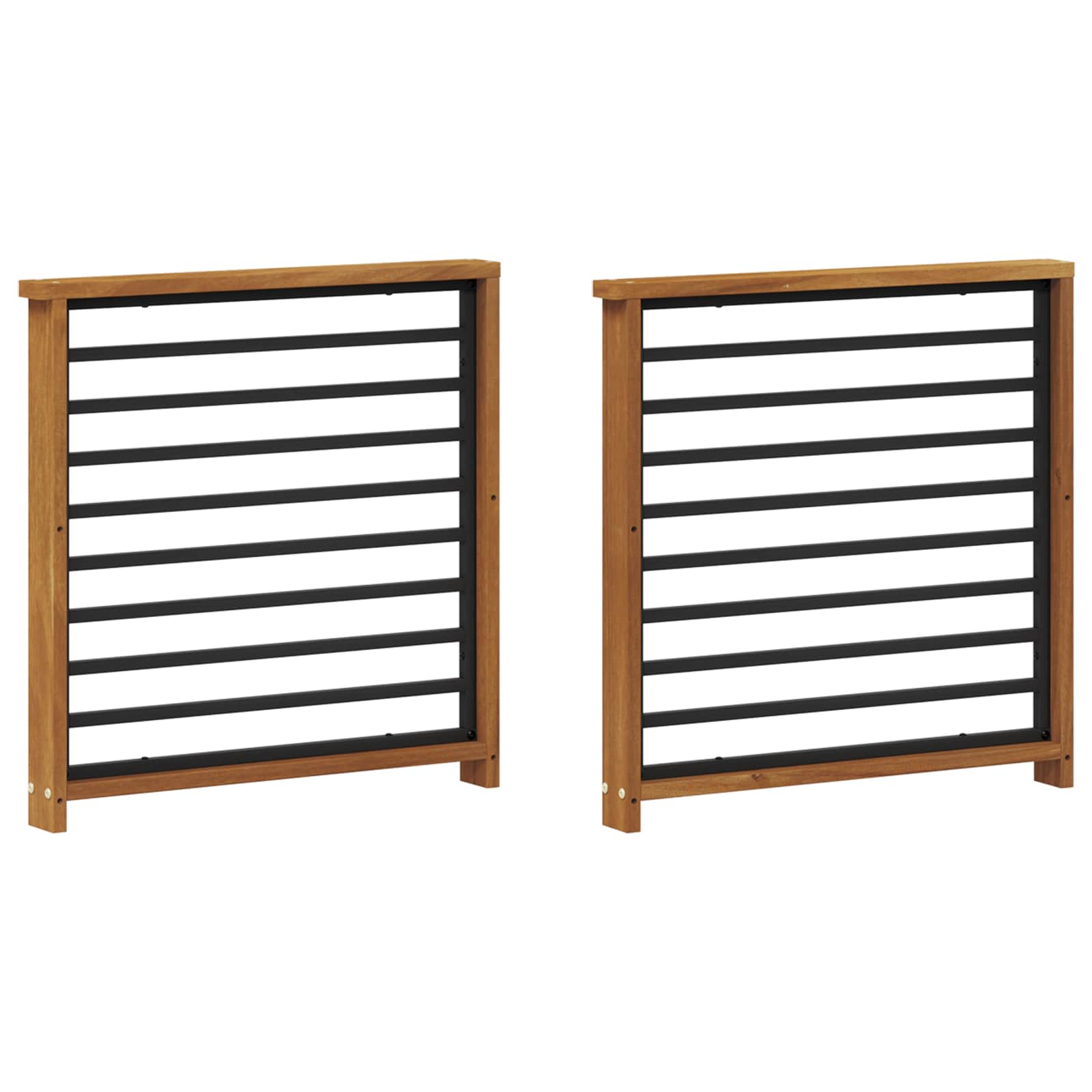 Bracciolo 2 pcs Naturale 60 x 6 x 61 cm | homemem39