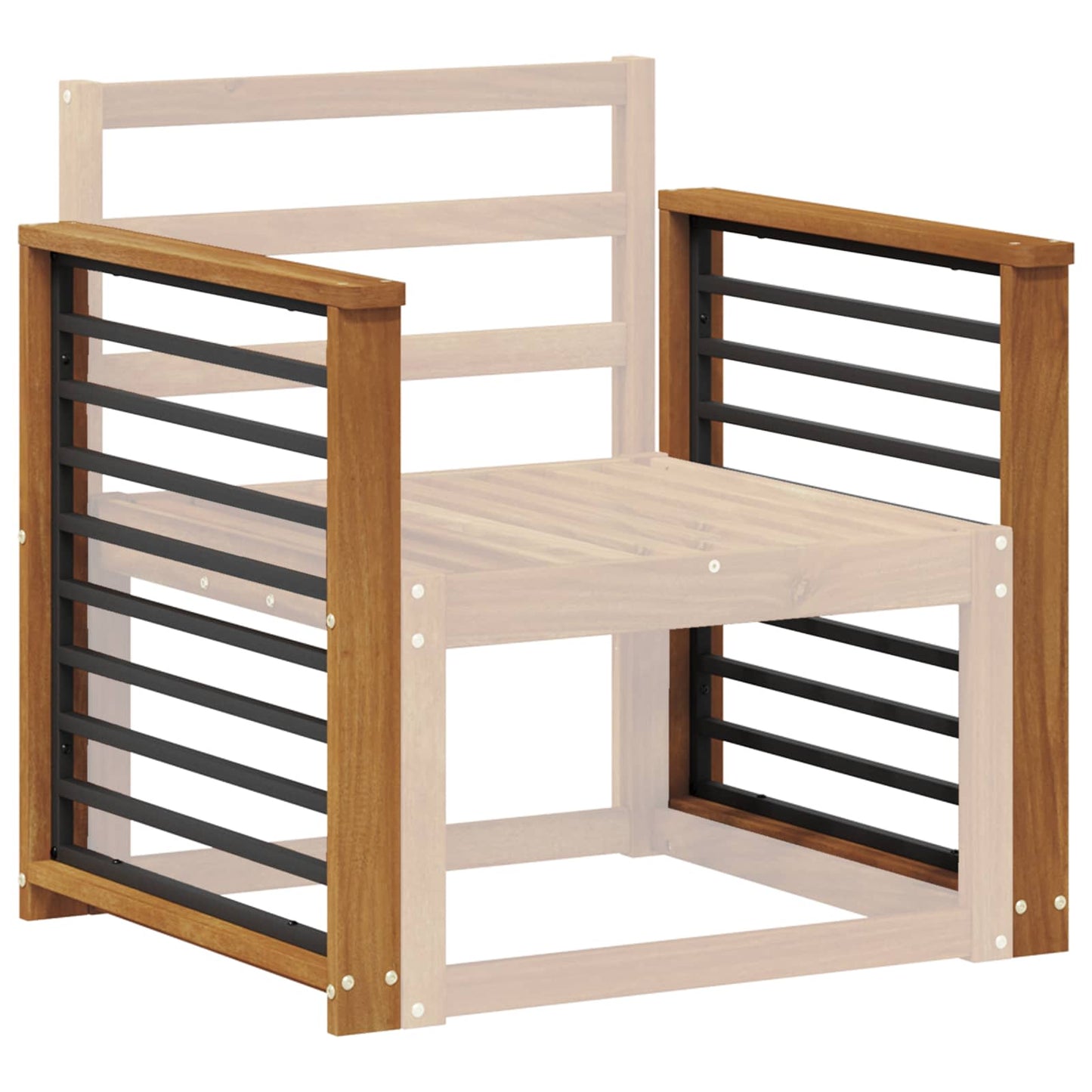 Bracciolo 2 pcs Naturale 60 x 6 x 61 cm | homemem39
