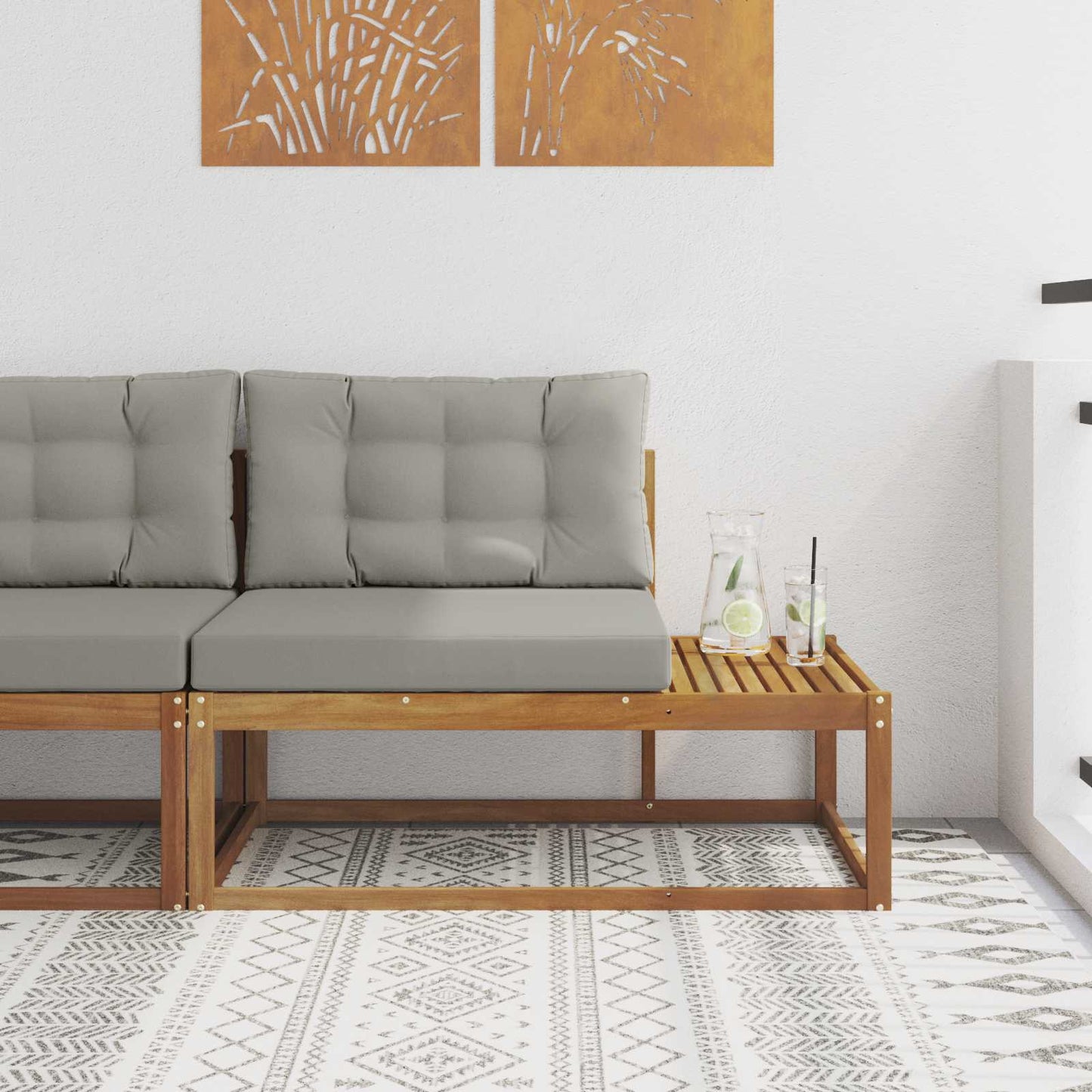 Divano Esterno Finale con cuscino Naturale 115 x 83 x 73 cm