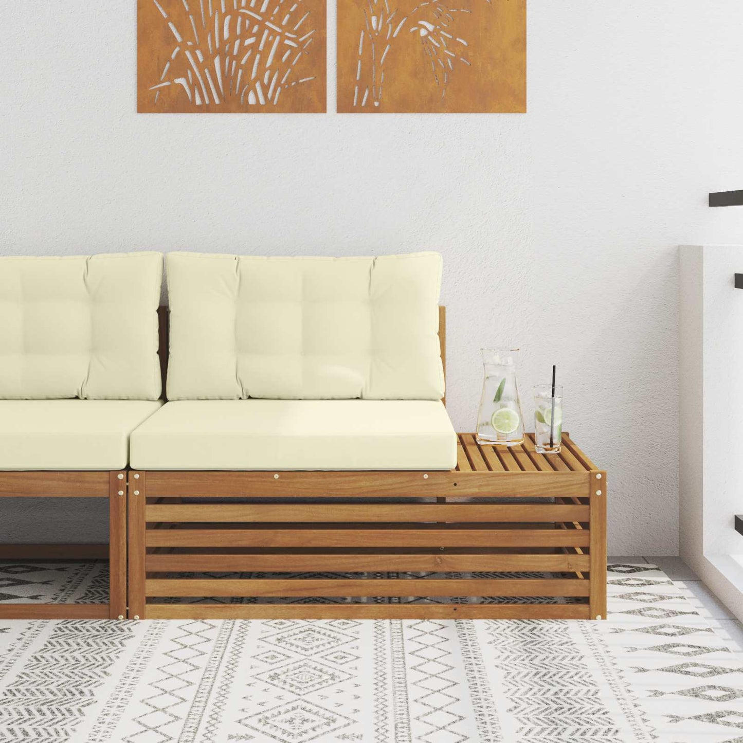 Divano Esterno Finale con cuscino Naturale 115 x 83 x 73 cm