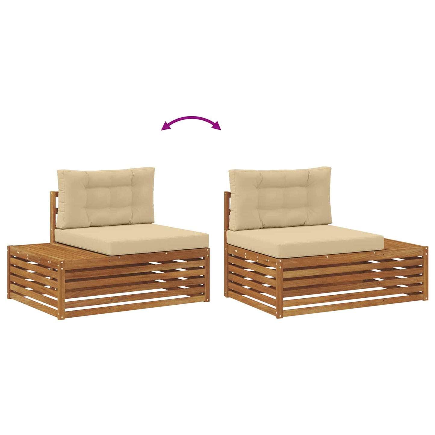 Divano Esterno Finale 3 Pezzo Naturale e Beige 115 x 83 x 73 cm | homemem39