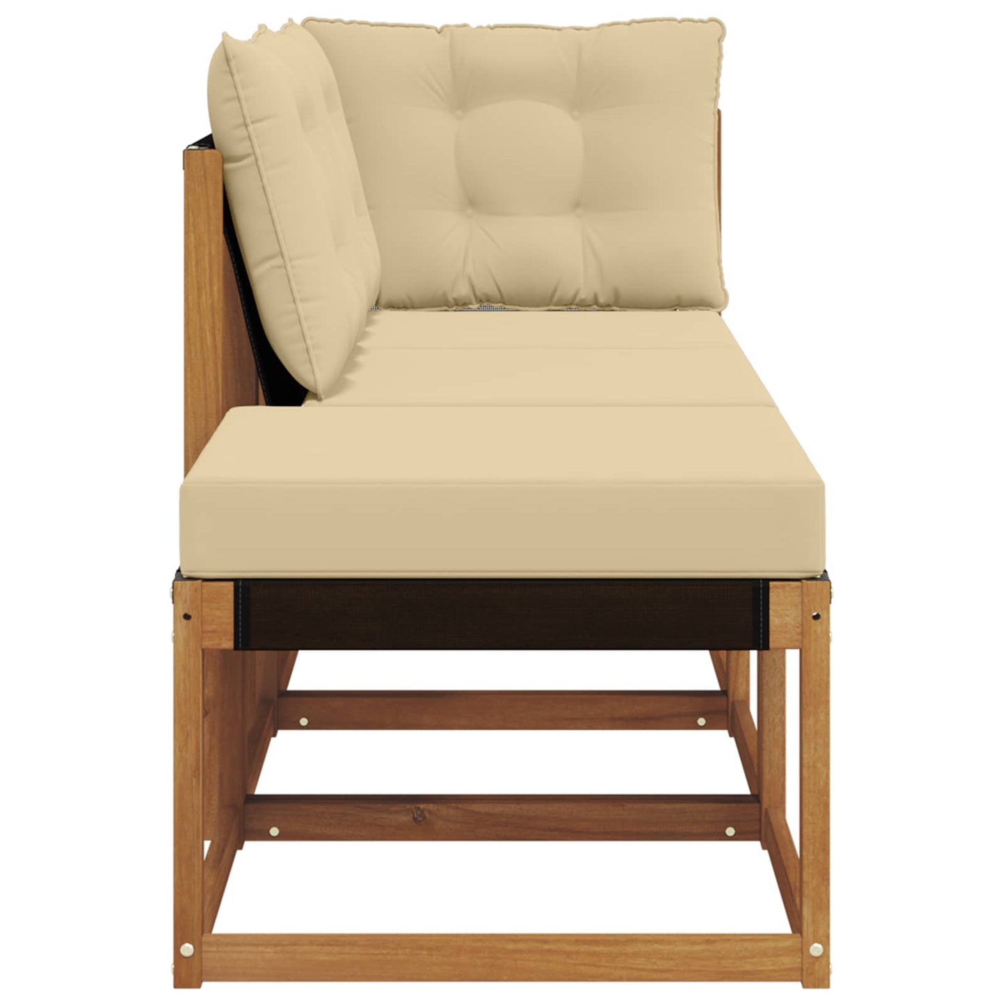 Divano modulare da esterno con cuscino 3 Pezzo Naturale e Beige | homemem39