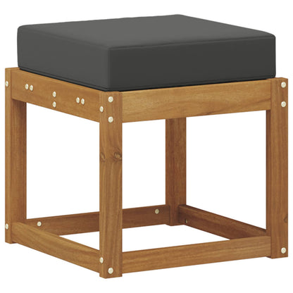Panca Sgabello con cuscino Naturale e Antracite 43 x 43 x 37 cm | homemem39
