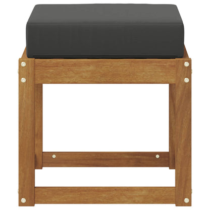 Panca Sgabello con cuscino Naturale e Antracite 43 x 43 x 37 cm | homemem39