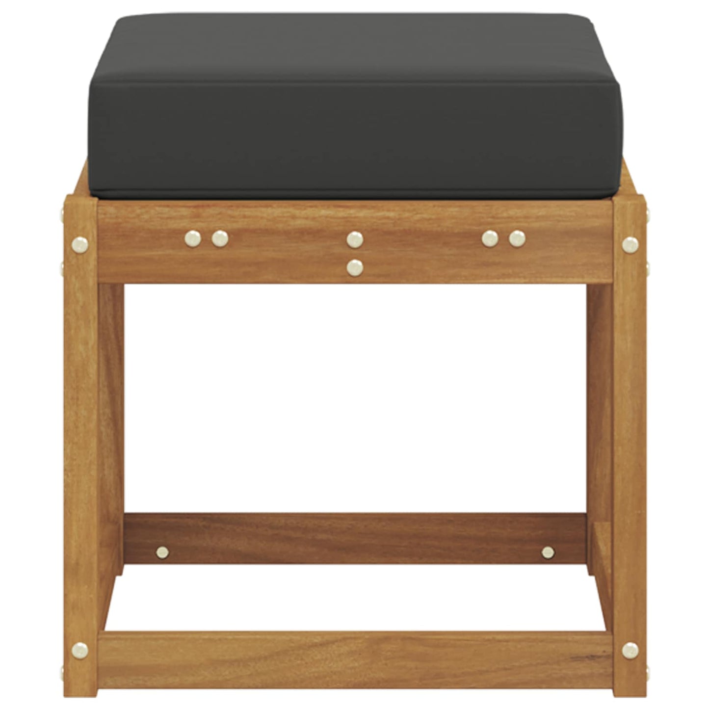 Panca Sgabello con cuscino Naturale e Antracite 43 x 43 x 37 cm | homemem39