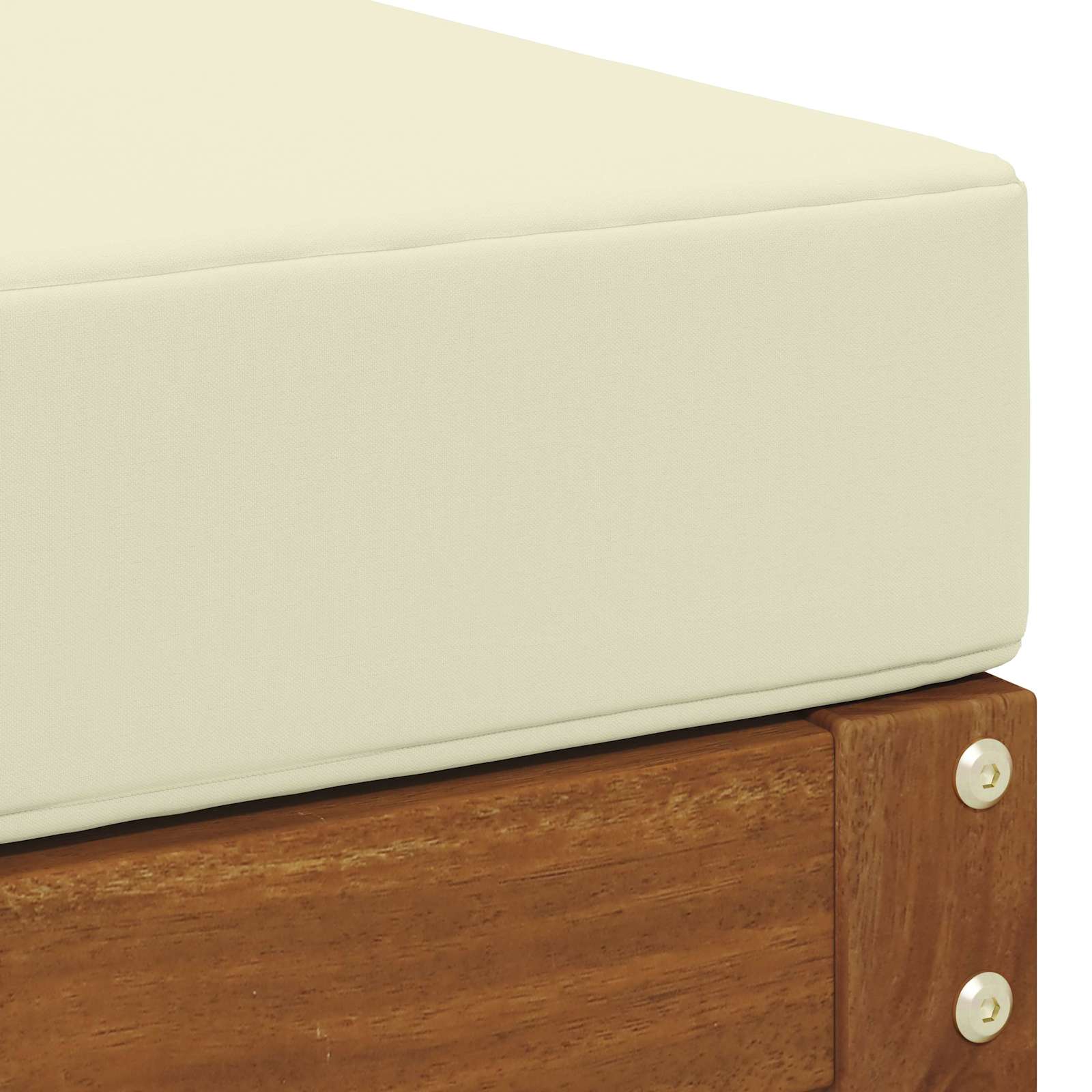 Panca da giardino con cuscino Naturale e Crema 79 x 43 x 37 cm | homemem39
