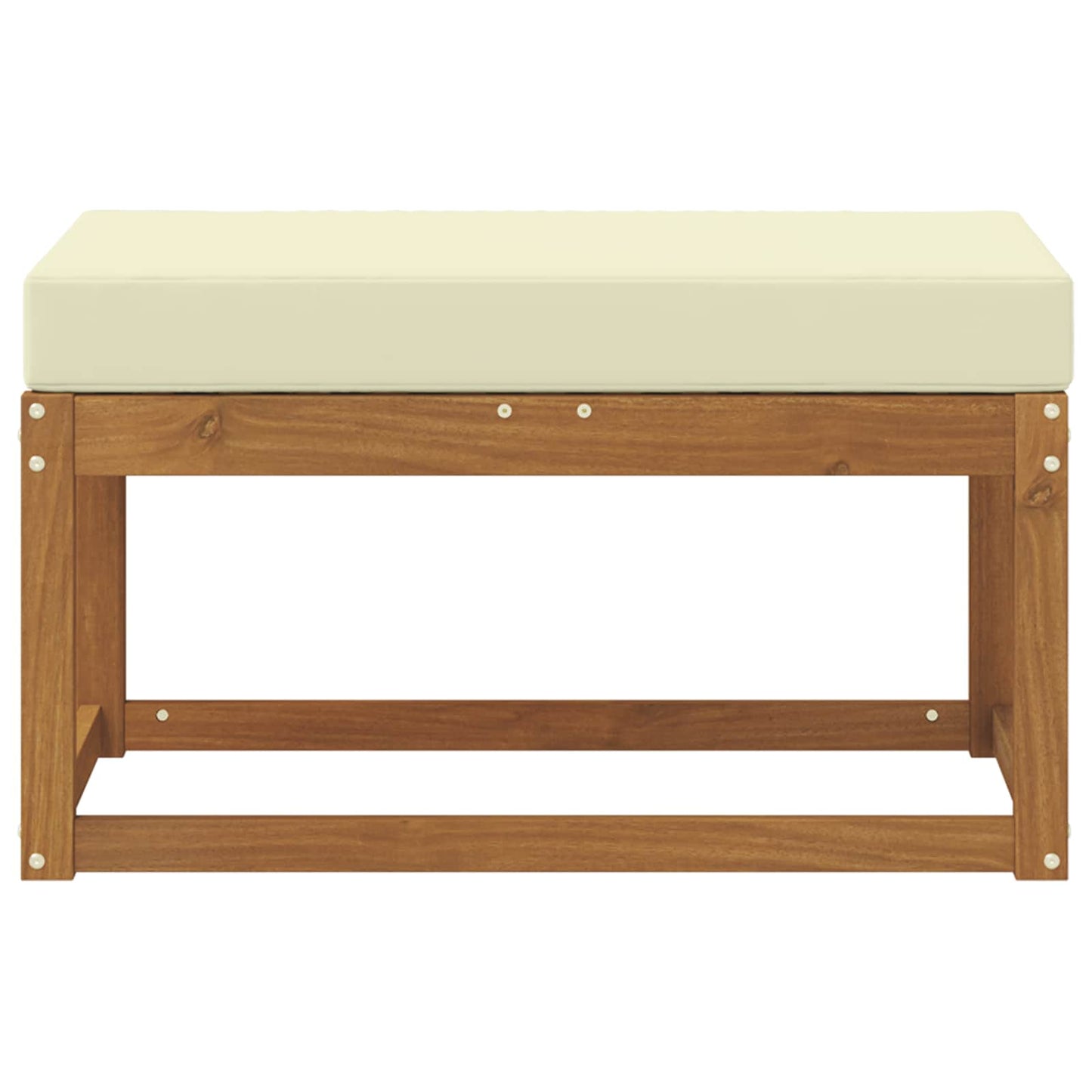 Panca da giardino con cuscino Naturale e Crema 79 x 43 x 37 cm | homemem39