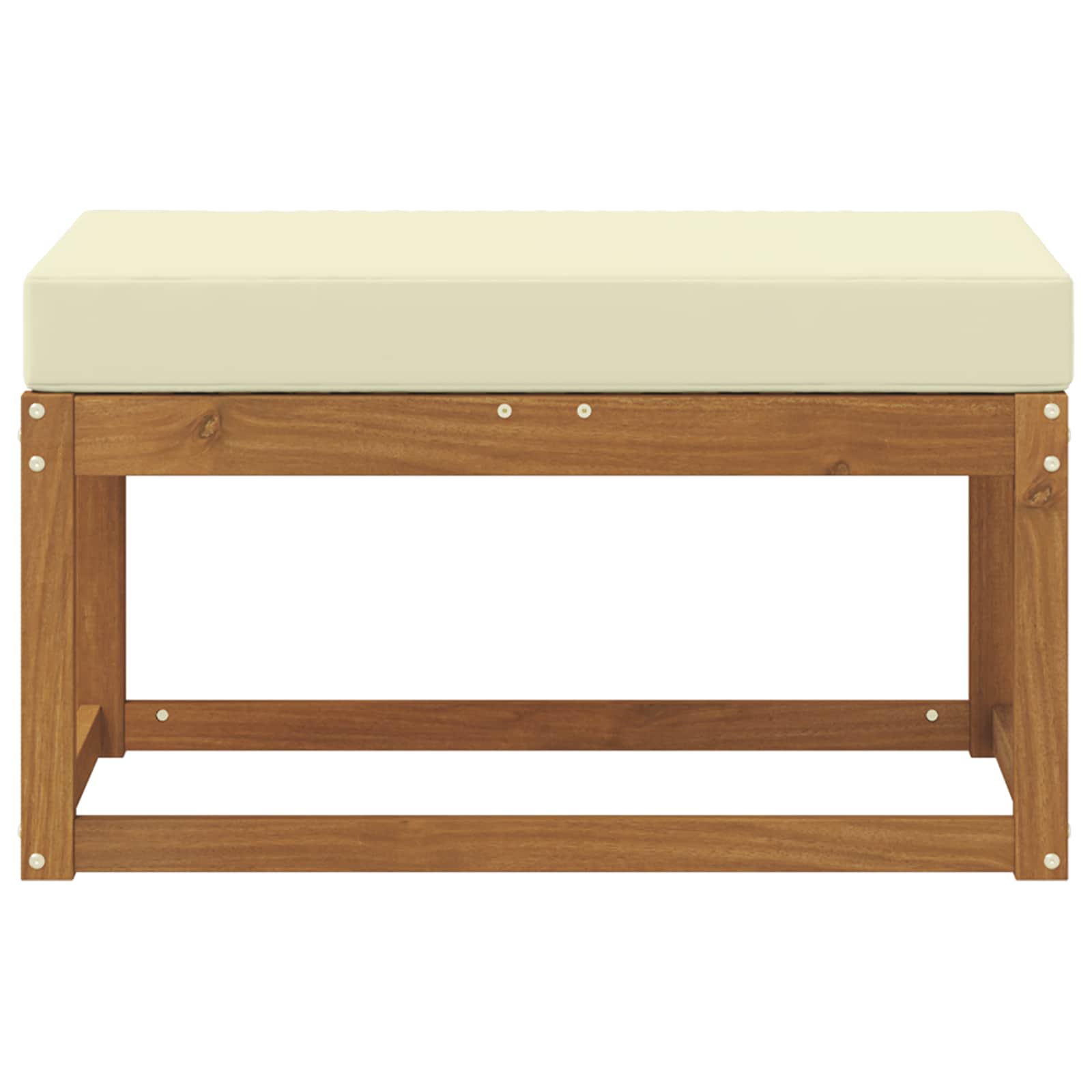 Panca da giardino con cuscino Naturale e Crema 79 x 43 x 37 cm | homemem39