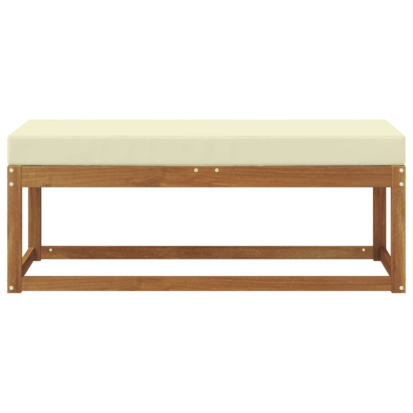 Panca da giardino con cuscino Naturale e Crema 115 x 43 x 45 cm | homemem39