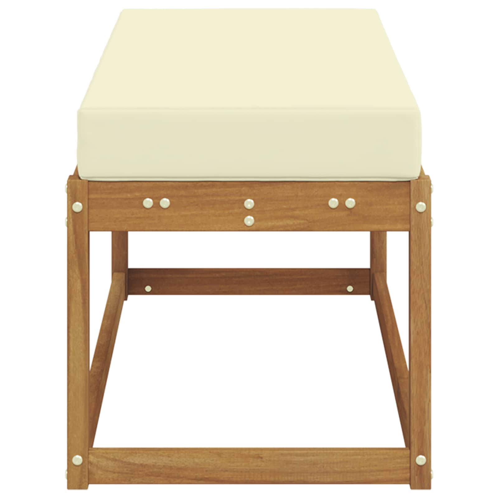 Panca da giardino con cuscino Naturale e Crema 115 x 43 x 45 cm | homemem39
