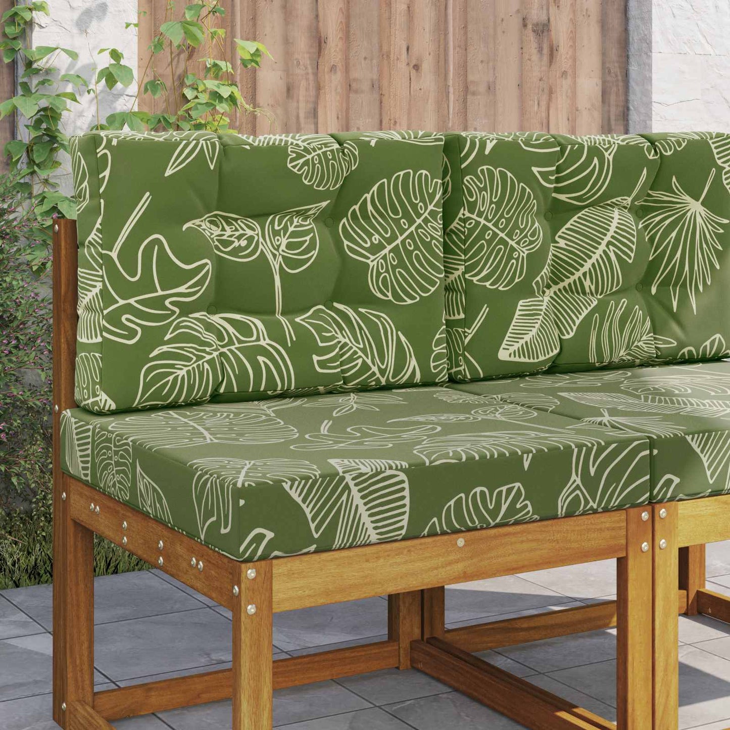 Cuscino per divano da esterno 2 pcs Design a foglia Poliestere | homemem39