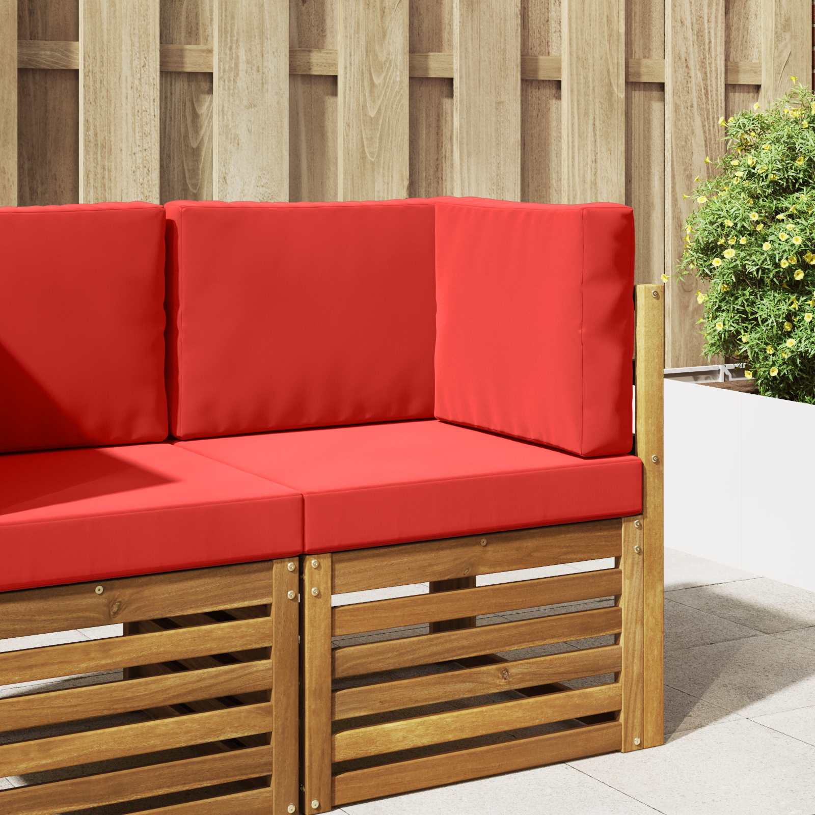 Cuscino per divano da esterno 3 pcs Rosso Poliestere | homemem39