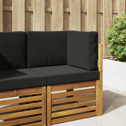 Cuscino per divano da esterno 3 pcs Nero Poliestere
