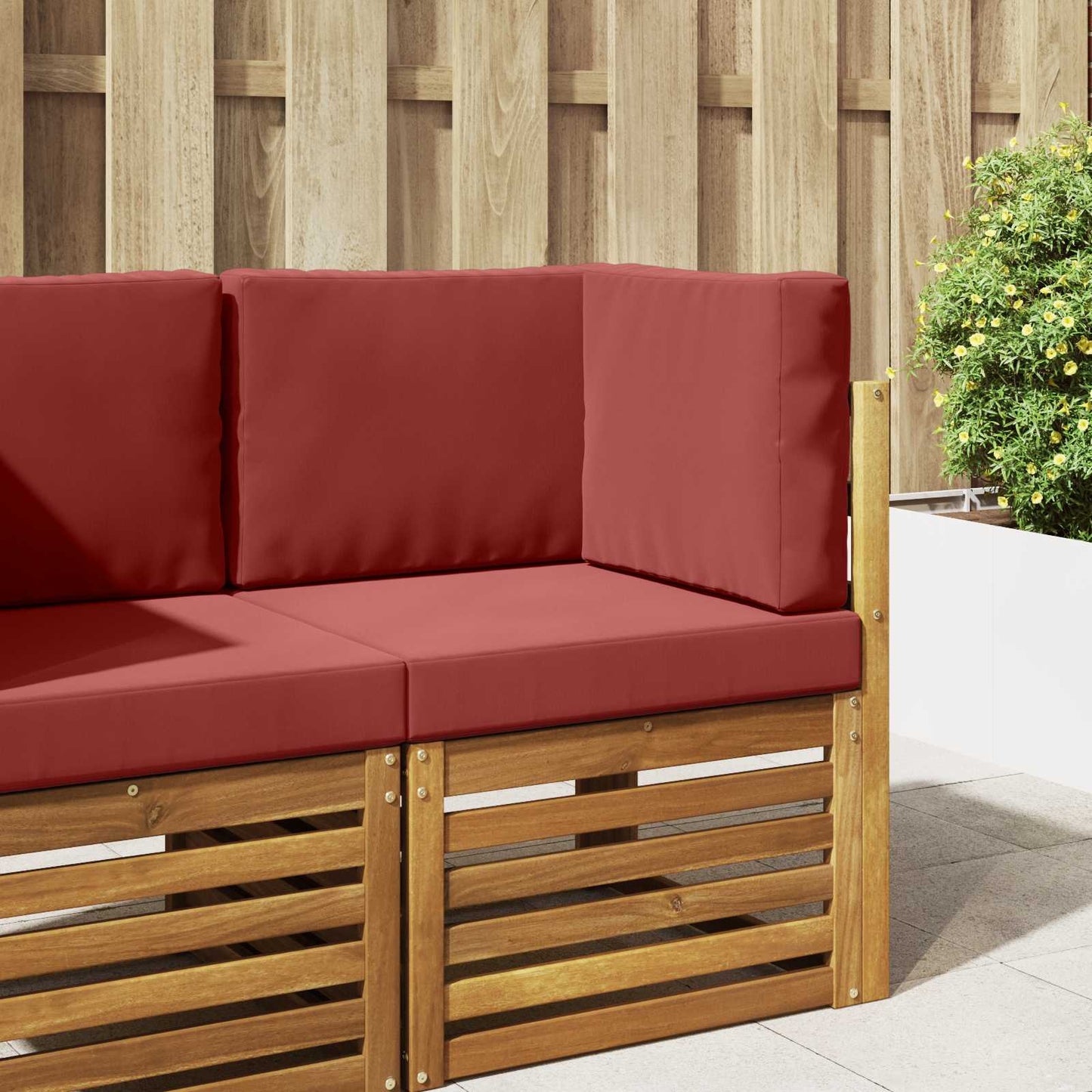 Cuscino per divano da esterno 3 pcs Rosso vino Poliestere