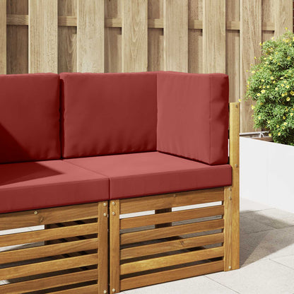 Cuscino per divano da esterno 3 pcs Rosso vino Poliestere