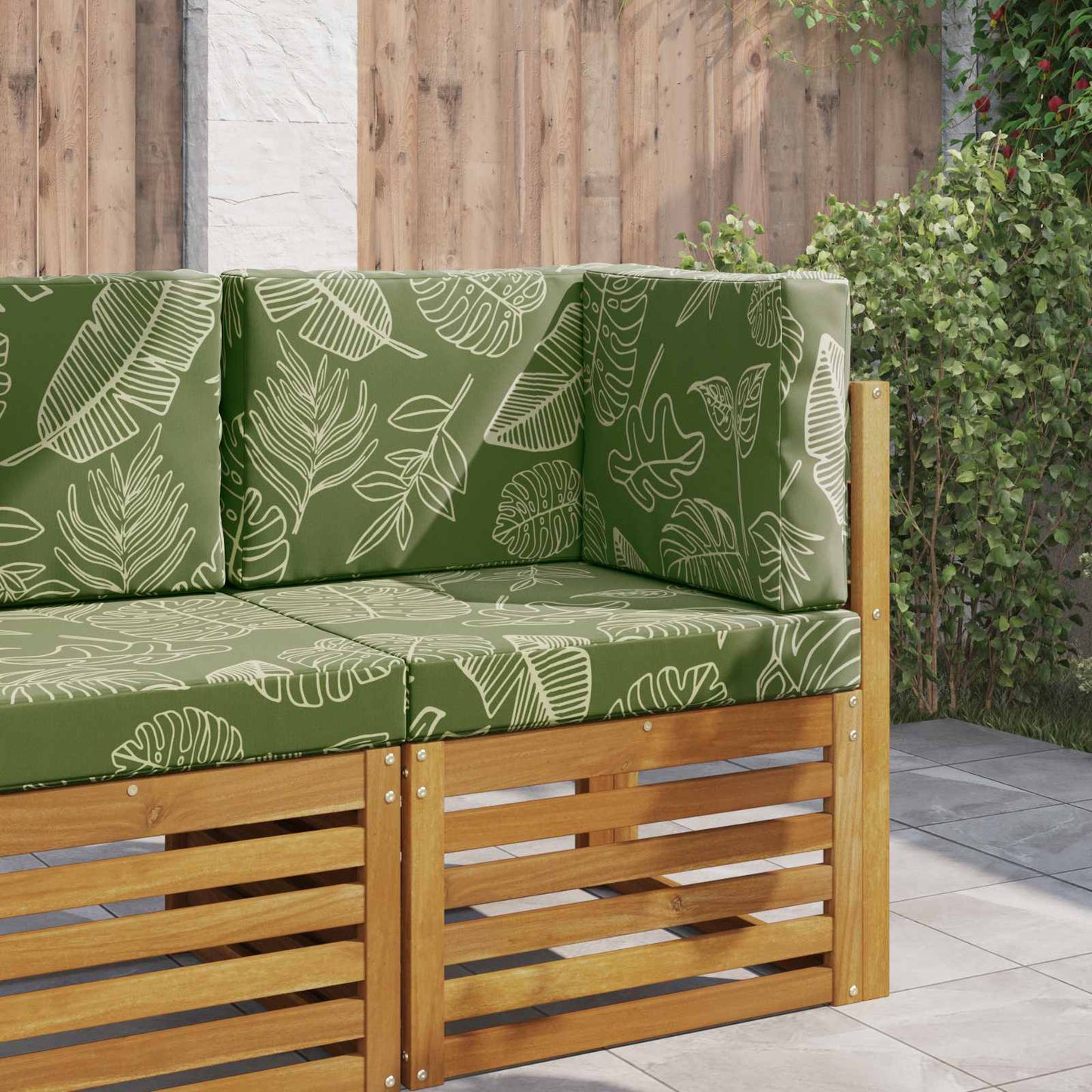 Cuscino per divano da esterno 3 pcs Design a foglia Poliestere