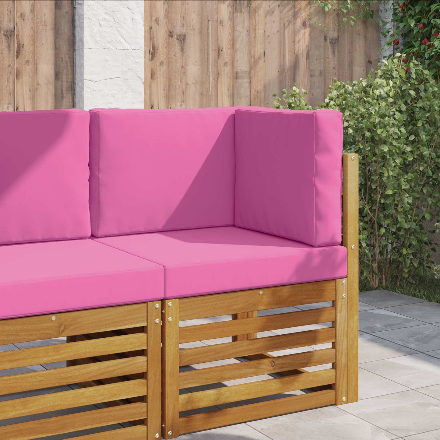 Cuscino per divano da esterno 3 pcs Rosa Poliestere