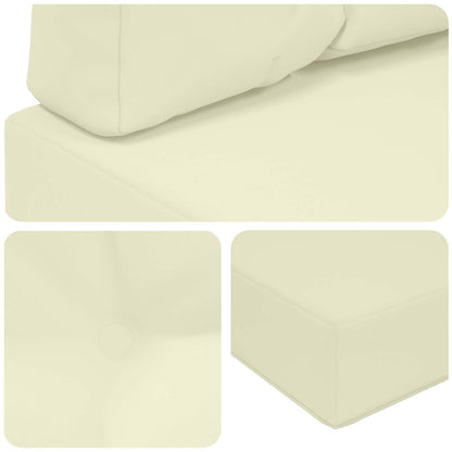 Cuscino per divano da esterno 3 pcs Crema Poliestere