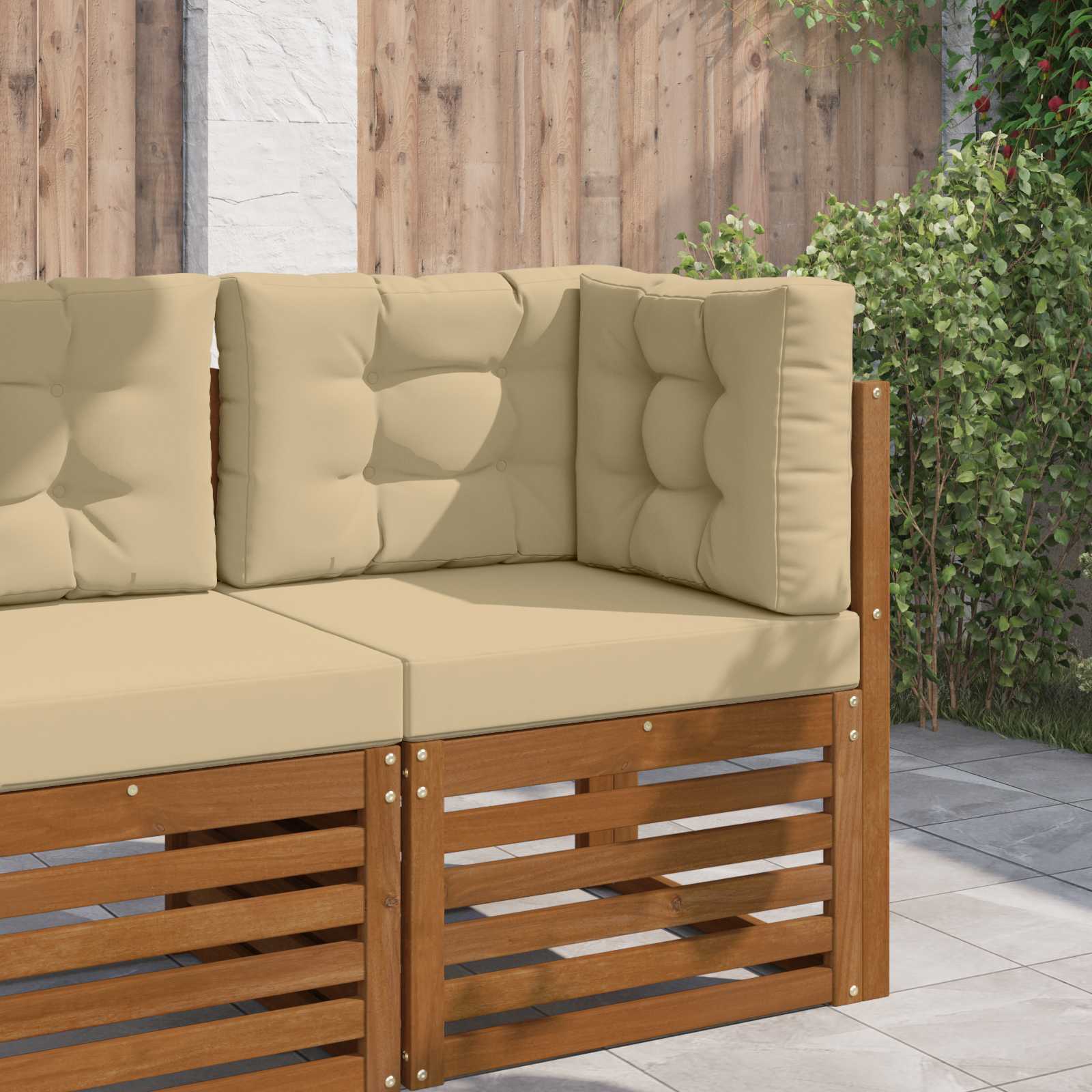 Cuscino per divano da esterno 3 pcs Beige Poliestere | homemem39