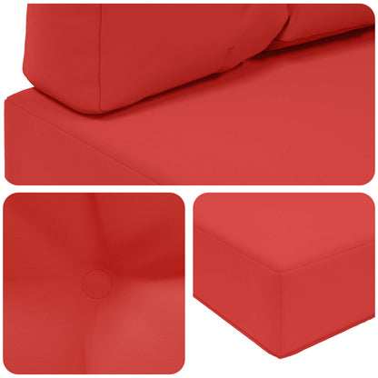 Cuscino per divano da esterno 3 pcs Rosso Poliestere | homemem39