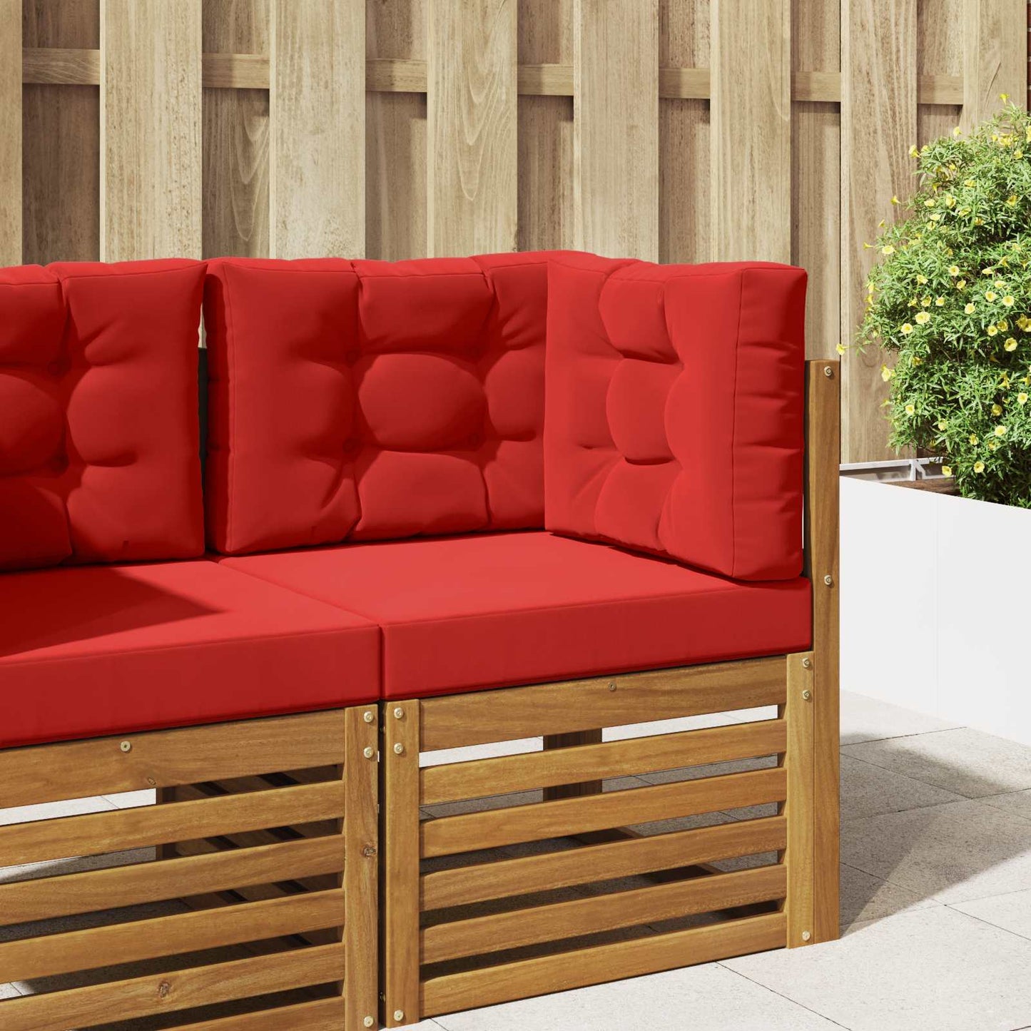 Cuscino per divano da esterno 3 pcs Rosso Poliestere | homemem39