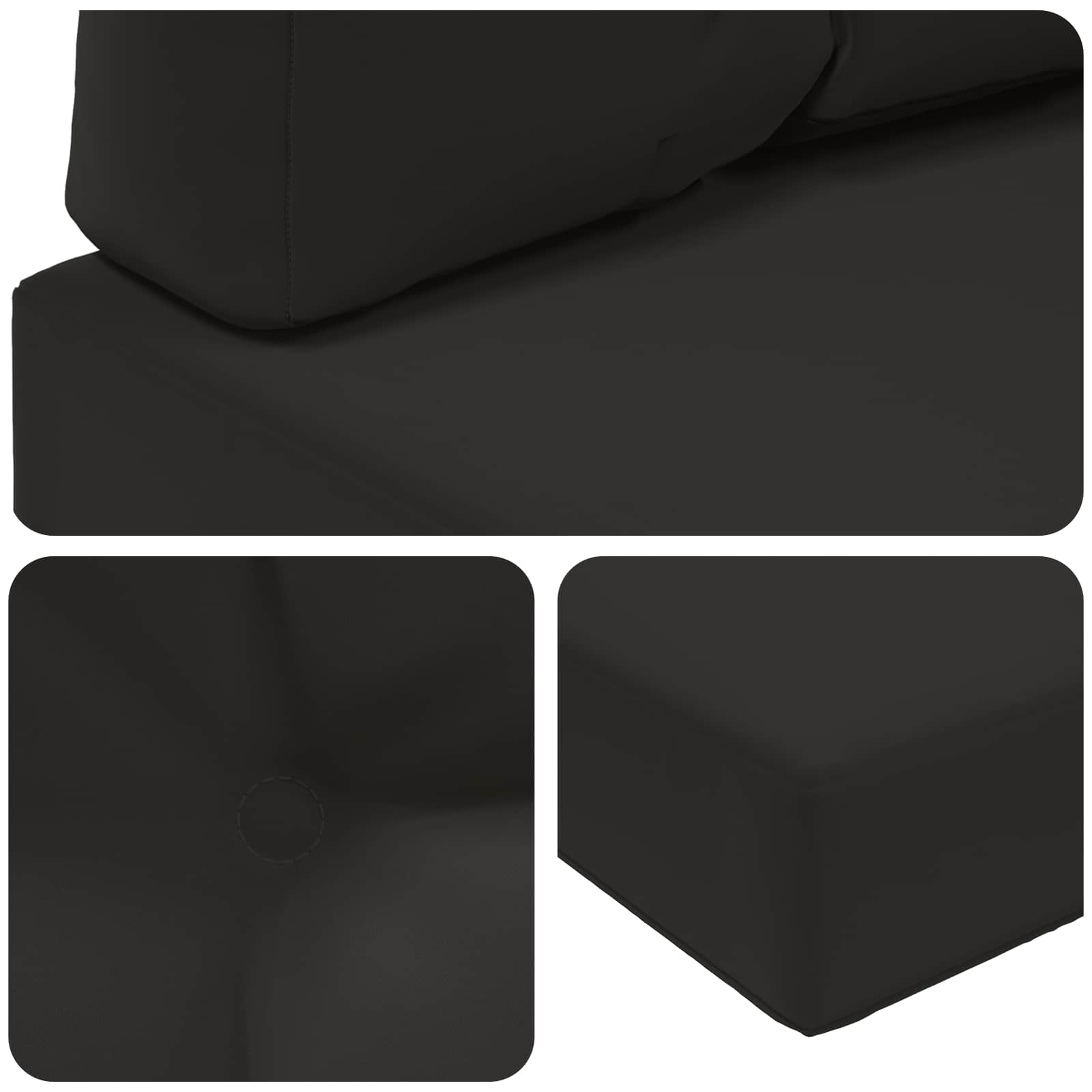 Cuscino per divano da esterno 3 pcs Nero Poliestere | homemem39