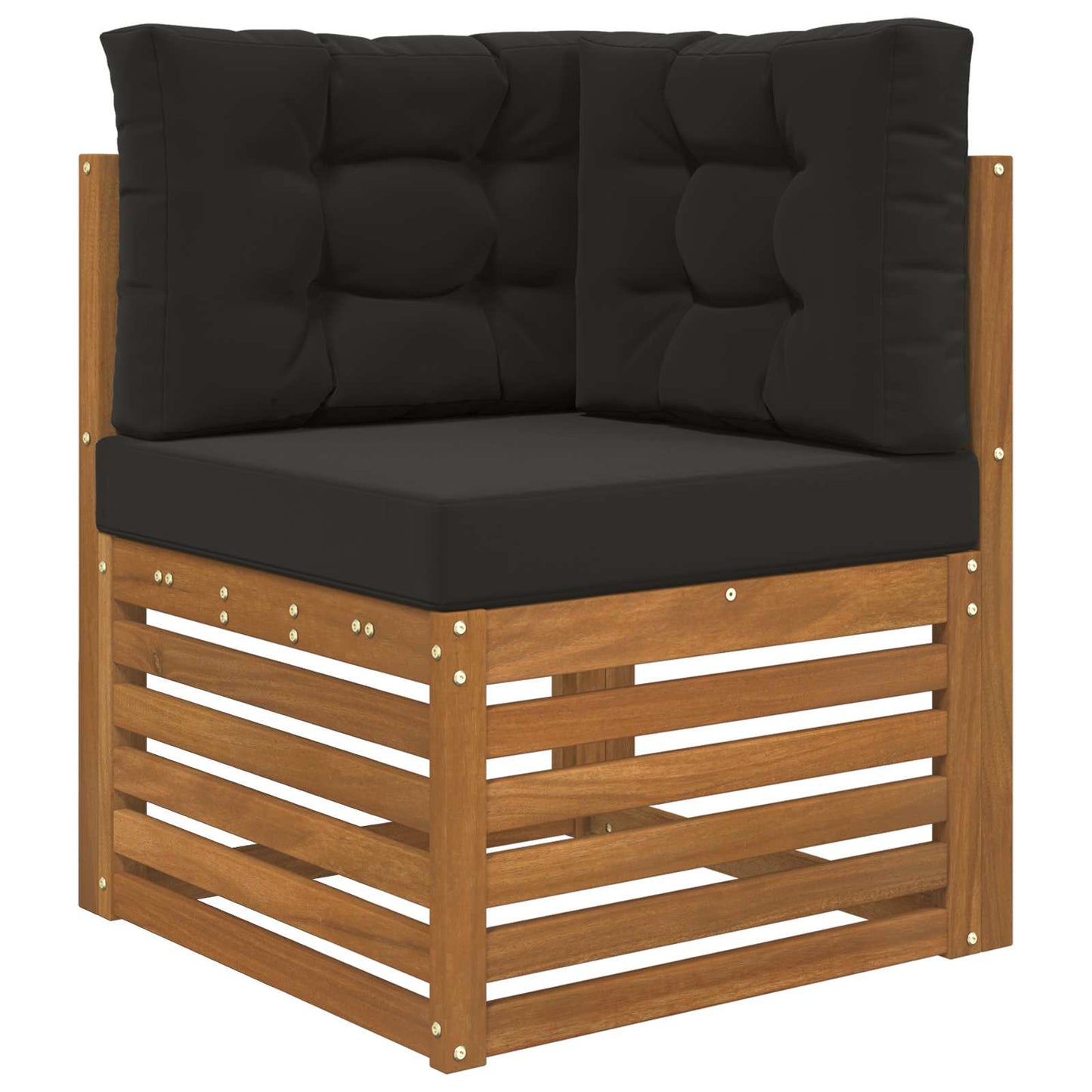 Cuscino per divano da esterno 3 pcs Nero Poliestere