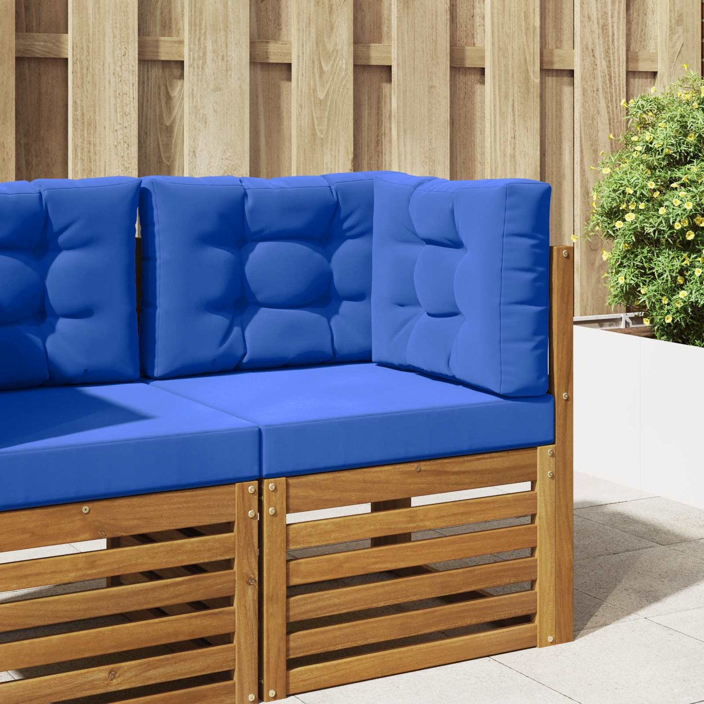 Cuscino per divano da esterno 3 pcs Blu Reale Poliestere