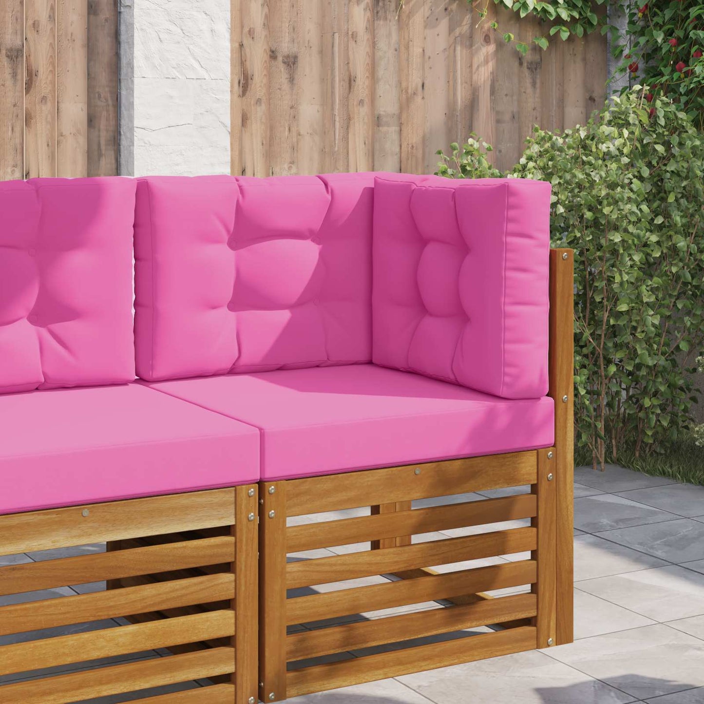 Cuscino per divano da esterno 3 pcs Rosa Poliestere | homemem39