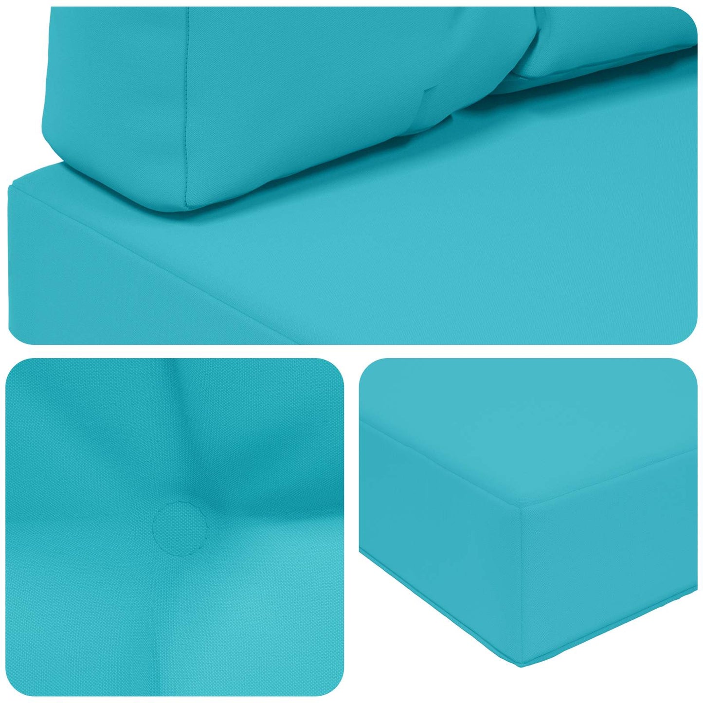 Cuscino per divano da esterno 3 pcs Turchese Poliestere