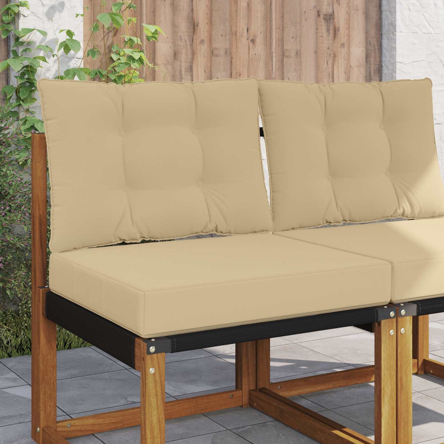 Cuscino per divano da esterno 2 pcs Beige Poliestere