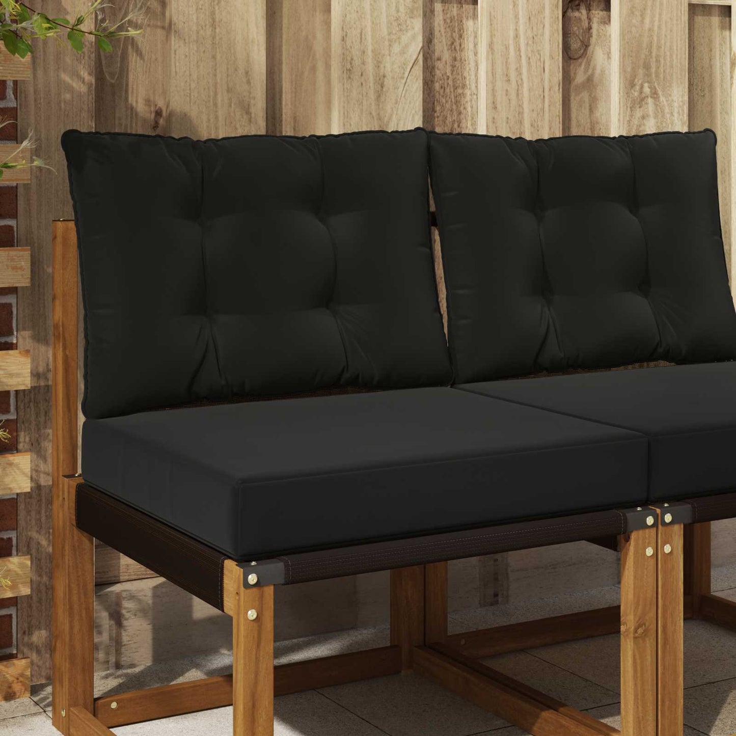Cuscino per divano da esterno 2 pcs Nero Poliestere | homemem39