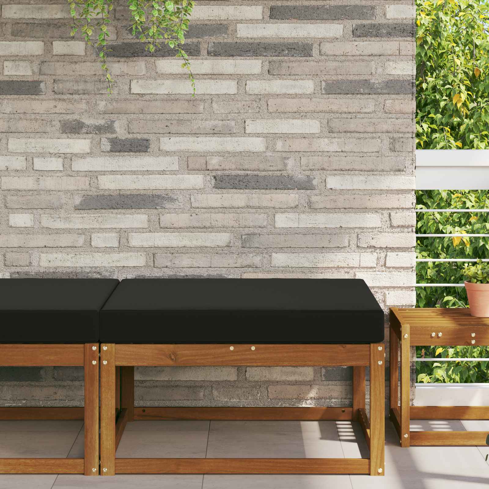Cuscino per divano da esterno Nero 80 x 80 x 8 cm Poliestere | homemem39
