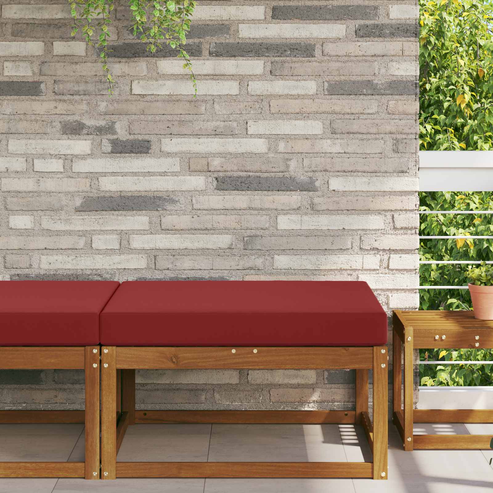 Cuscino per divano da esterno Rosso vino 80 x 80 x 8 cm | homemem39